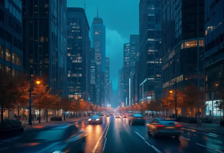 Stadtlandschaft bei Nacht